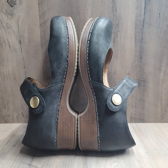 Dansko Beatrice Black Burnished Nubuck Mary Jane Shoes 40 / 9.5-10 - Picture 6 of 10